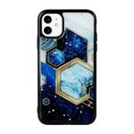 For iPhone 11 Pro Max Marble Series Stars Powder Dropping Epoxy TPU Protective Case(Starry Sky Hexagon)