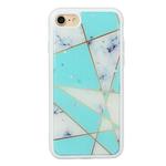 For iPhone SE 2022 / SE 2020 / 8 / 7 Marble Series Stars Powder Dropping Epoxy TPU Protective Case(Green White Plaid)