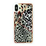 For iPhone X / XS Marble Series Stars Powder Dropping Epoxy TPU Protective Case(Leopard Plaid)