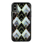 For iPhone XS Max Marble Series Stars Powder Dropping Epoxy TPU Protective Case(Diamond Plaid)