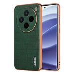 For vivo X200 AZNS Electroplated Frame Crocodile Texture Full Coverage Phone Case(Green)