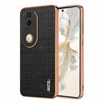 For vivo S20 AZNS Electroplated Frame Crocodile Texture Full Coverage Phone Case(Black)
