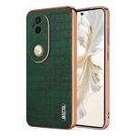 For vivo S20 AZNS Electroplated Frame Crocodile Texture Full Coverage Phone Case(Green)