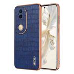 For vivo S20 AZNS Electroplated Frame Crocodile Texture Full Coverage Phone Case(Blue)