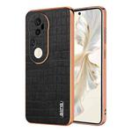 For vivo S20 Pro AZNS Electroplated Frame Crocodile Texture Full Coverage Phone Case(Black)