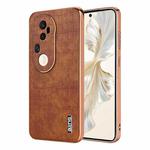 For vivo S20 Pro AZNS Electroplated Frame Crocodile Texture Full Coverage Phone Case(Brown)