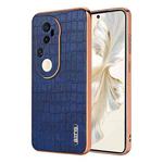For vivo S20 Pro AZNS Electroplated Frame Crocodile Texture Full Coverage Phone Case(Blue)