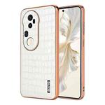 For vivo S20 Pro AZNS Electroplated Frame Crocodile Texture Full Coverage Phone Case(White)