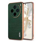 For vivo X200s AZNS Electroplated Frame Crocodile Texture Full Coverage Phone Case(Green)