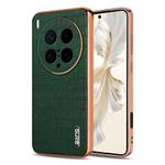 For vivo X200 Ultra AZNS Electroplated Frame Crocodile Texture Full Coverage Phone Case(Green)