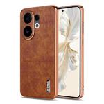 For vivo S30 AZNS Electroplated Frame Crocodile Texture Full Coverage Phone Case(Brown)