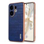 For vivo S30 AZNS Electroplated Frame Crocodile Texture Full Coverage Phone Case(Blue)