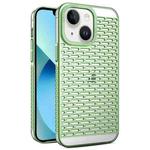For iPhone 14 / 13 Hollow Matte Electroplated PC Heat Dissipation Phone Case(Green)