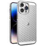 For iPhone 14 Pro Hollow Matte Electroplated PC Heat Dissipation Phone Case(Silver)