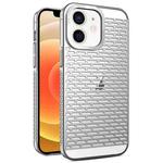 For iPhone 12 / 12 Pro Hollow Matte Electroplated PC Heat Dissipation Phone Case(Silver)