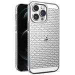 For iPhone 12 Pro Max Hollow Matte Electroplated PC Heat Dissipation Phone Case(Silver)