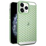 For iPhone 11 Pro Max Hollow Matte Electroplated PC Heat Dissipation Phone Case(Green)