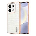 For Xiaomi Redmi Note 13 Pro 5G AZNS Electroplated Frame Crocodile Texture Full Coverage Phone Case(White)
