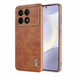 For Xiaomi Redmi K70 / K70 Pro AZNS Electroplated Frame Crocodile Texture Full Coverage Phone Case(Brown)