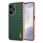 For Redmi Note 12 Turbo AZNS Electroplated Frame Crocodile Texture Full Coverage Phone Case(Green)