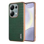 For Redmi Note 13 Pro 4G AZNS Electroplated Frame Crocodile Texture Full Coverage Phone Case(Green)