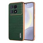 For Redmi K70 Ultra AZNS Electroplated Frame Crocodile Texture Full Coverage Phone Case(Green)