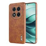 For Redmi Note 14 Pro+ 5G AZNS Electroplated Frame Crocodile Texture Full Coverage Phone Case(Brown)