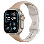 For Apple Watch Ultra 2 49mm Two Color Slim Butterfly Buckle Silicone Watch Band(Milk Tea Rock White)