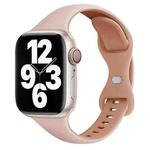 For Apple Watch SE 2022 44mm Two Color Slim Butterfly Buckle Silicone Watch Band(Pink Rose Grey)