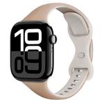 For Apple Watch Series 10 46mm Two Color Slim Butterfly Buckle Silicone Watch Band(Milk Tea Rock White)