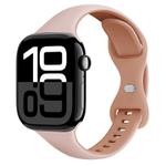 For Apple Watch Series 10 46mm Two Color Slim Butterfly Buckle Silicone Watch Band(Pink Rose Grey)