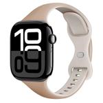 For Apple Watch Series 10 42mm Two Color Slim Butterfly Buckle Silicone Watch Band(Milk Tea Rock White)