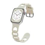 For Apple Watch SE 2023 44mm Donut Hollow Silicone Watch Band(Antique White)