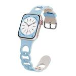 For Apple Watch SE 2023 44mm Donut Hollow Silicone Watch Band(Sky Blue Starlight)