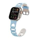 For Apple Watch Ultra 2 49mm Donut Hollow Silicone Watch Band(Sky Blue Starlight)