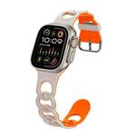 For Apple Watch Ultra 2 49mm Donut Hollow Silicone Watch Band(Starlight Orange)