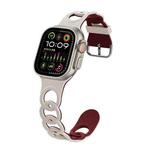 For Apple Watch Ultra 2 49mm Donut Hollow Silicone Watch Band(Starlight Wine Red)