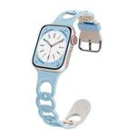 For Apple Watch Series 9 45mm Donut Hollow Silicone Watch Band(Sky Blue Starlight)