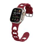 For Apple Watch Ultra 49mm Donut Hollow Silicone Watch Band(Wine Red)