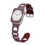 For Apple Watch Series 8 41mm Donut Hollow Silicone Watch Band(Smoke Purple Wine Red)