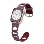 For Apple Watch SE 44mm Donut Hollow Silicone Watch Band(Smoke Purple Wine Red)