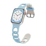 For Apple Watch Series 6 40mm Donut Hollow Silicone Watch Band(Sky Blue Starlight)