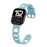 For Apple Watch Series 10 46mm Donut Hollow Silicone Watch Band(Emerald Green)