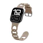 For Apple Watch Series 10 46mm Donut Hollow Silicone Watch Band(Walnut)