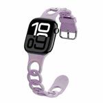 For Apple Watch Series 10 46mm Donut Hollow Silicone Watch Band(Light Purple)