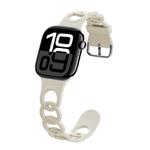 For Apple Watch Series 10 42mm Donut Hollow Silicone Watch Band(Antique White)