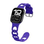 For Apple Watch Series 10 42mm Donut Hollow Silicone Watch Band(Dark Purple)