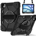 For iPad Air 11 2024 Contrast Color Robot Silicone Hybrid PC Tablet Case(Black)