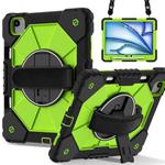 For iPad Air 11 2024 Contrast Color Robot Silicone Hybrid PC Tablet Case(Black Yellow Green)