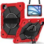 For iPad Air 11 2024 Contrast Color Robot Silicone Hybrid PC Tablet Case(Red Black)